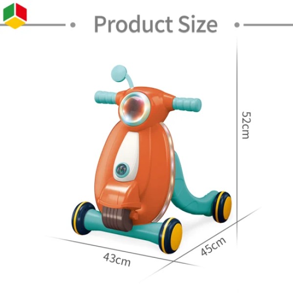Caminador multifuncional estilo vespa - Naranja - Imagen 2