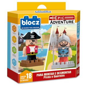Kit De Bloques De Encastre 18 Piezas + pirata