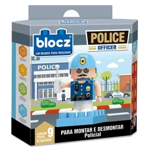 Kit De Bloques De Encastre 9 piezas + policia