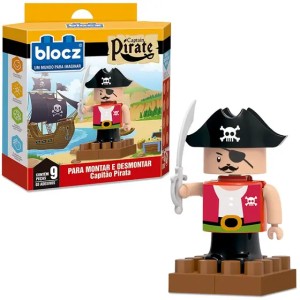 Kit De Bloques De Encastre 9 piezas + pirata