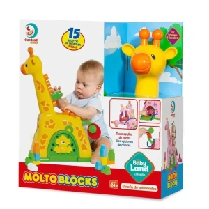 Jirafa de Actividades Amarilla con 15 Bloques Baby Land - Cardoso Toys