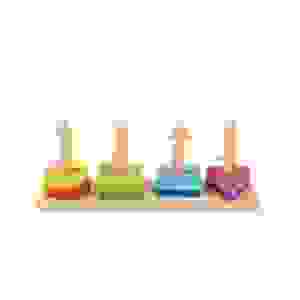 Juego de bloques geométricos de madera - 13 piezas - Tooky Toy