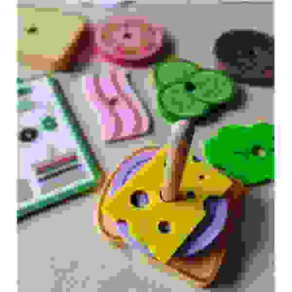 Juguete de madera para apilar rebanadas de pan de molde TK887 - Tooky Toy - Imagen 2