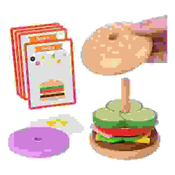 Montessori Hamburguesa Apilable - Tooky Toy - Imagen 2
