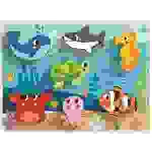 Rompecabezas marino, Bandeja de madera con animales TK265 - Tooky Toy
