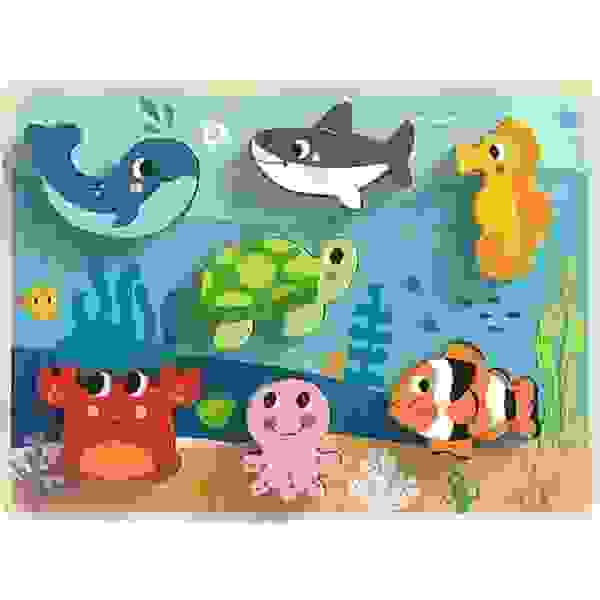 Rompecabezas marino, Bandeja de madera con animales TK265 - Tooky Toy