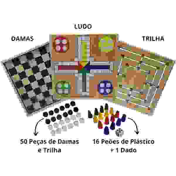 Juego 3 en 1, damas, ludo y sendero - Imagen 3