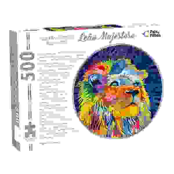 Puzzle Rompecabezas Redondo León Majestuoso 500 Piezas - Imagen 2