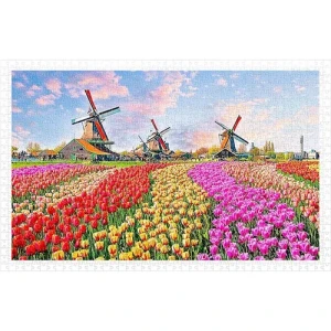 Rompecabezas Plástico Campo Flores, Holanda 1000 Piezas