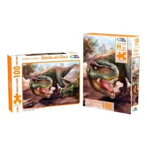 Rompecabezas de batalla de dinosaurios 100 piezas