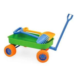 Cochecito de playa Beach Play con pala y rastrillo normal - Usual toys