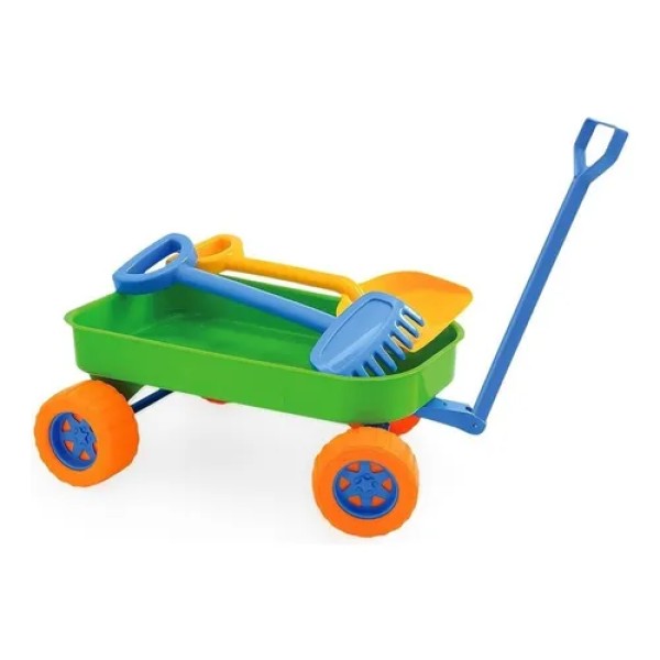 Cochecito de playa Beach Play con pala y rastrillo normal - Usual toys