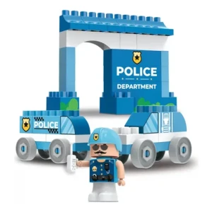 Kit De Bloques De Encastre 40 Piezas + Muñeco Policía