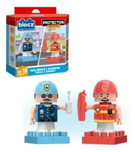 Kit De Bloques De Encastre 18 Piezas + Policia / Bombero