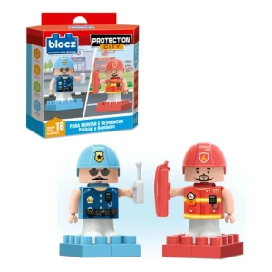 Kit De Bloques De Encastre 18 Piezas + Policia / Bombero