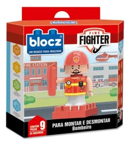 Kit De Bloques De Encastre 9 piezas + bombero