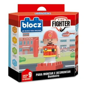 Kit De Bloques De Encastre 9 piezas + bombero