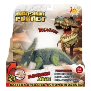 Dinosaurio triceratops con luces y sonido