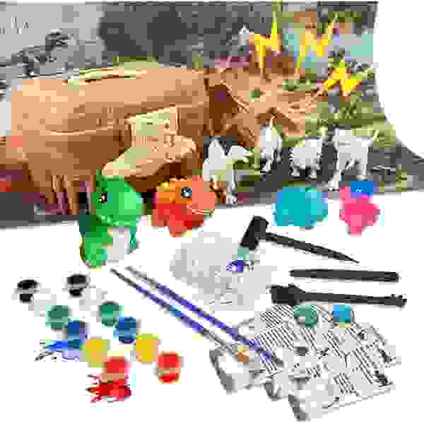 Caja pinta dinosaurios (Incluye dinos para pintar)