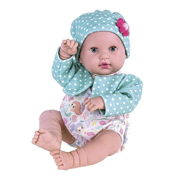 Bebé con ropa verde con accesorios sorpresa - Imagen 2