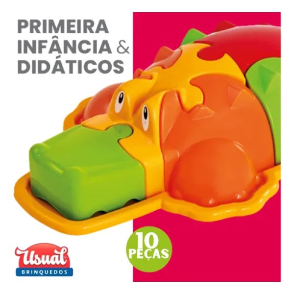 Rompecabezas Cocodrilo 3D – Juguete Didáctico Educativo de 10 Piezas - Usual toys - Imagen 3