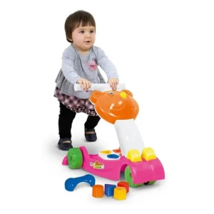 Andador Rosa Play Time Com Atividades Educativas