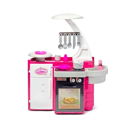 Cocina infantil rosa completa con accesorios - Imagen 3